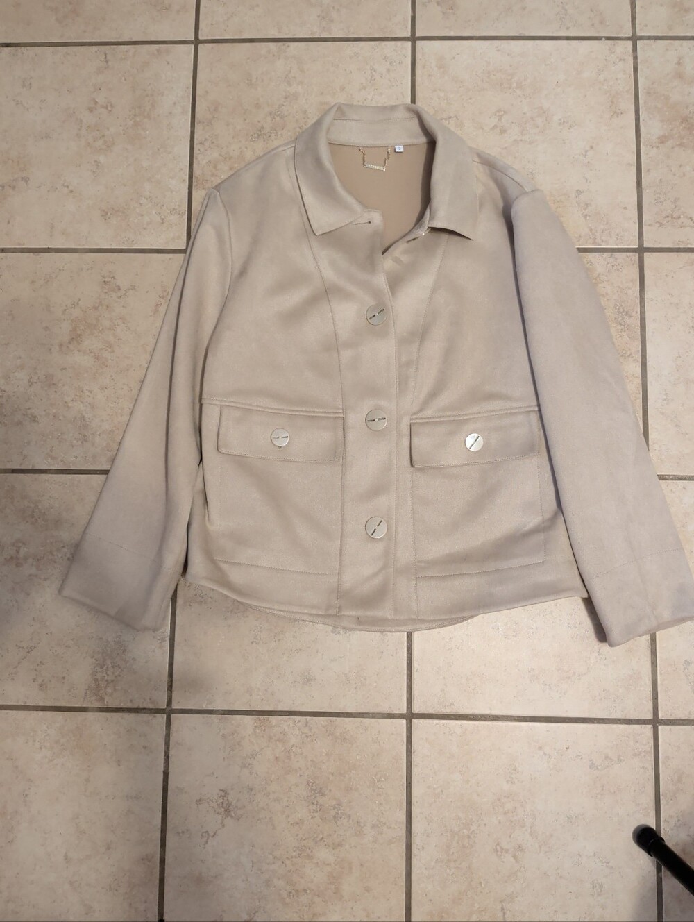 Chico's Cream Button-Front Blazer Jacket